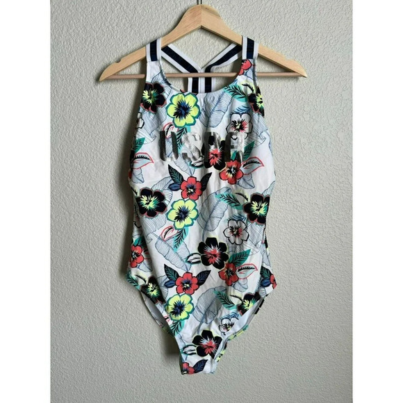 US Polo Association Women's One-Piece Swimsuit Size XL Floral Colorful Athletic - Picture 1 of 13